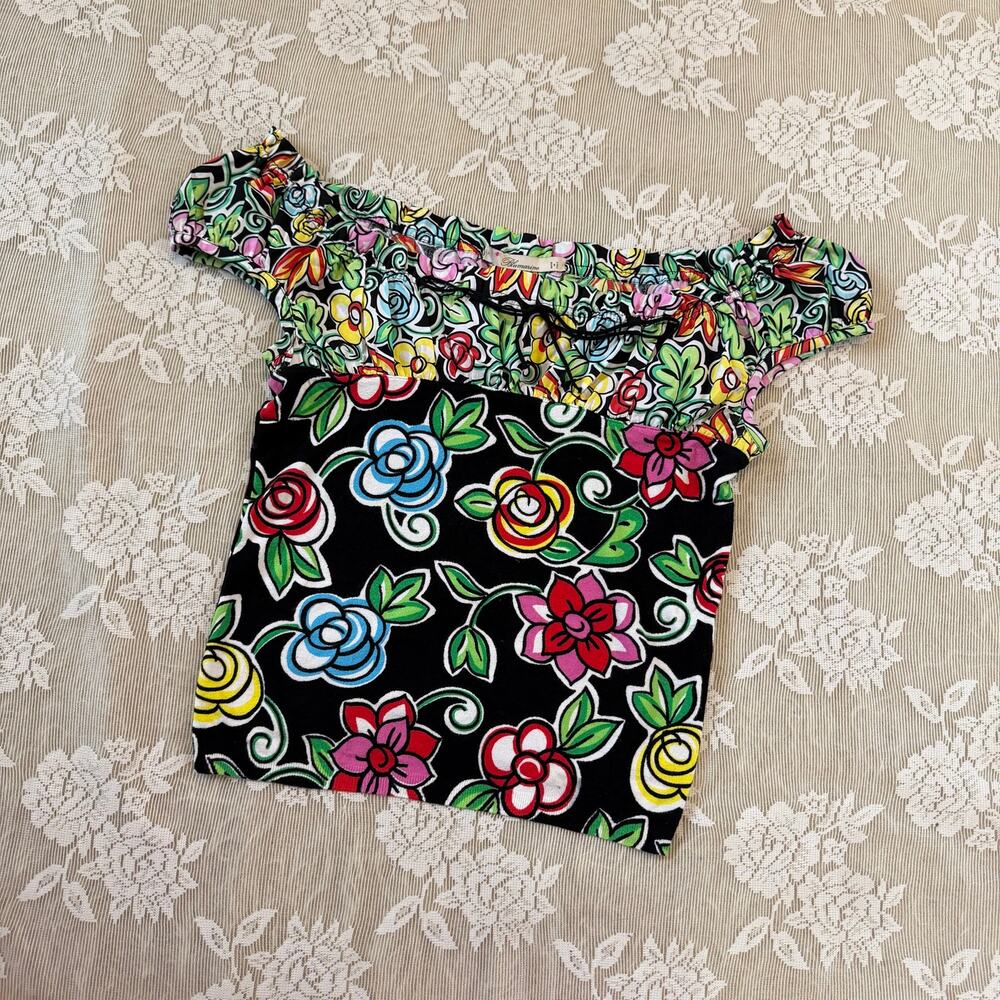 Vintage Blumarine Floral Off Shoulder Top Size (P) or Small